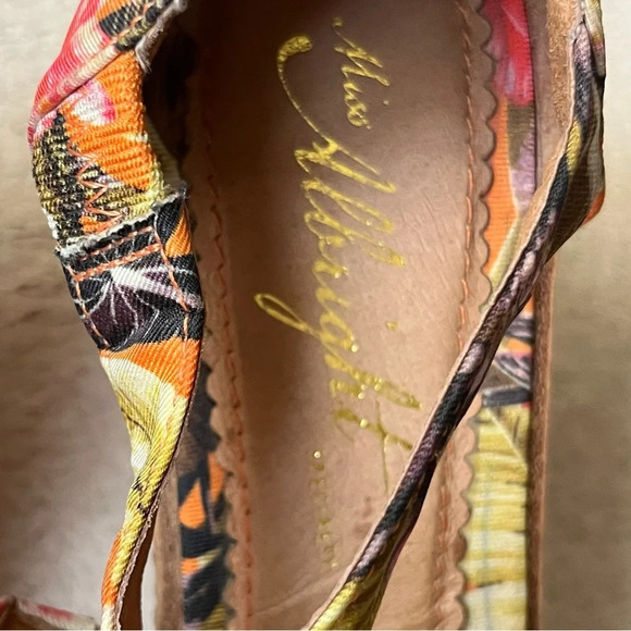 Anthropologie Miss Albright Tropical Floral Wedge Sandals-Women’s 5-Orange Multi - Picture 13 of 15
